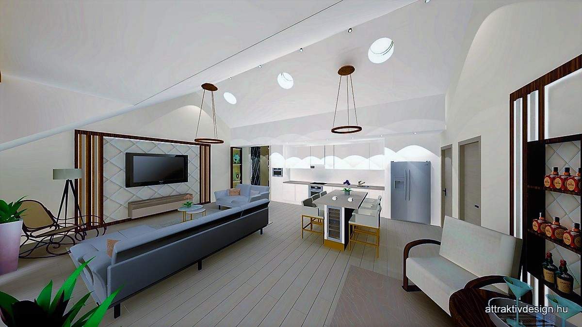 Balatonfüredi lakás berendezése modern stílusban Art Deco elemekkel gazdagítva - 2020