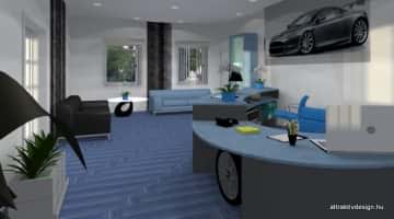 3D látványtervek tatabányai cég recepciójának és ügyfélvárójának kialakítására - 2013